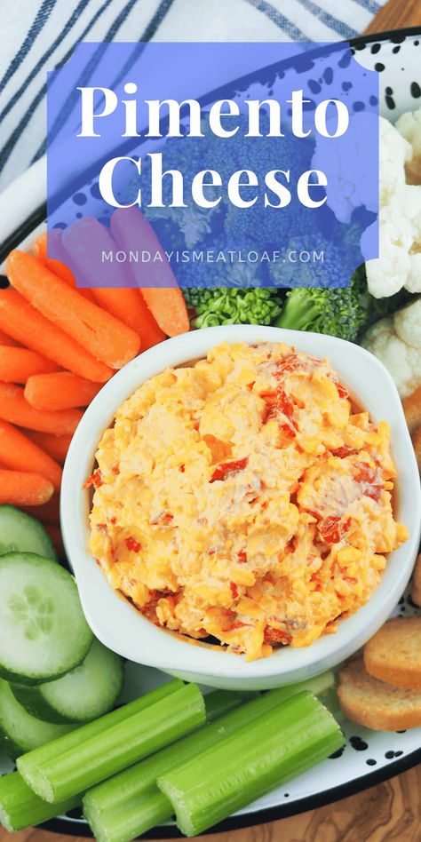 Homemade Pimento Cheese is very easy to make in about 10 minutes and is way better than any store-bought version you'll find. Pimento cheese is Southern cheddar cheese and pimento spread or dip. It's great for a sandwich, on a cracker, in your wrap, or with some fresh vegetables. Cream Cheese Stuffed Peppers, Ultimate Mac And Cheese, Pimento Cheese Sandwiches, Homemade Pimento Cheese, Pasta Party, Stuffed Pepper Dip, Avocado Sandwich, Homemade Mayonnaise, Cheese Tasting