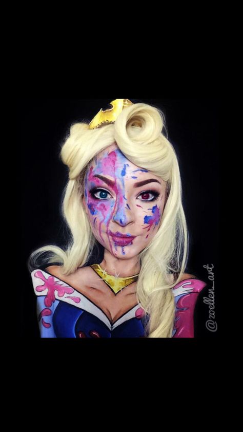 Sleeping Beauty Princess Aurora Makeup Princess Aurora Makeup, Art Makeup Looks, Aurora Makeup, Sleeping Beauty Movie, Holloween Makeup, Beauty Movie, Sleeping Beauty Princess, Pop Art Makeup, Face Paintings