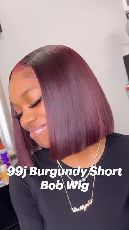 Burgundy Bob, Weave Bob Hairstyles, Bob Color, Weave Bob, Quick Weave Bob, Surprise Birthday Decorations, Neck Tattoos Women, Birthday Hairstyles, Quick Weave Hairstyles