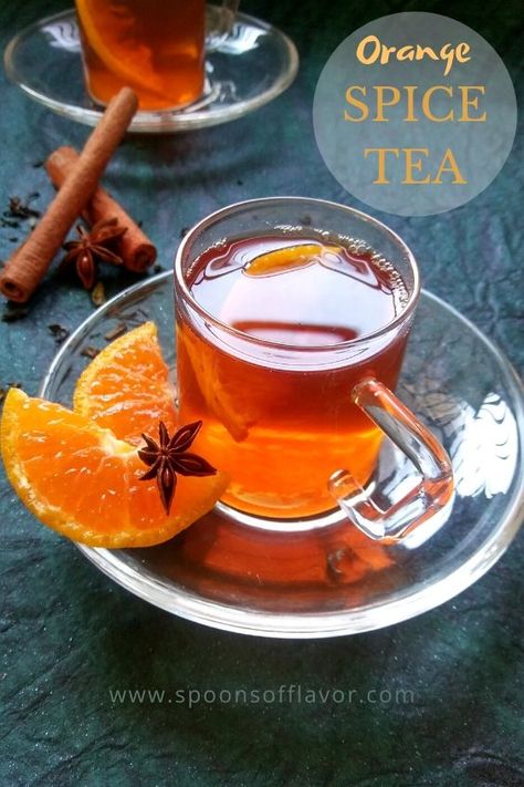 Orange Spice Tea Recipe, Orange Tea Recipe, Spiced Tea Recipe, Orange Spice Tea, Black Tea Recipe, Tadka Recipe, Ramadan Recipe, Hot Teas, Vegetarian Platter