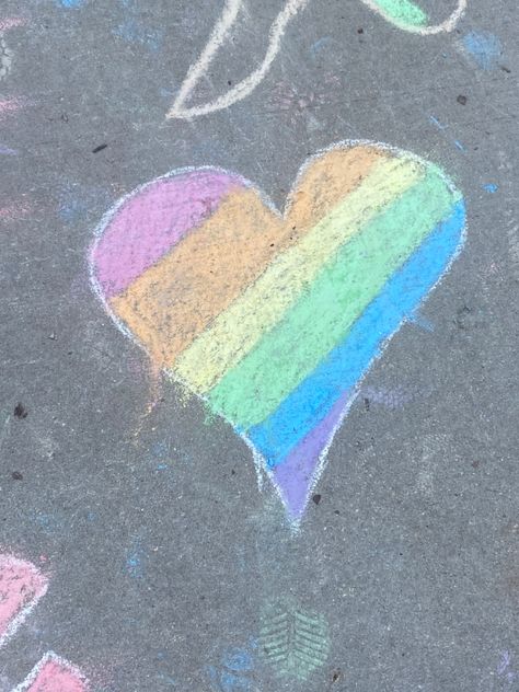 Rainbow, chalk, nostalgic, love is love, pride aesthetic Sidewalk Chalk Art Ideas, Nostalgic Love, Chalk Art Ideas, Pride Aesthetic, Chalk Ideas, Sidewalk Chalk Art, Sidewalk Chalk, Love Is Love, Chalk Art