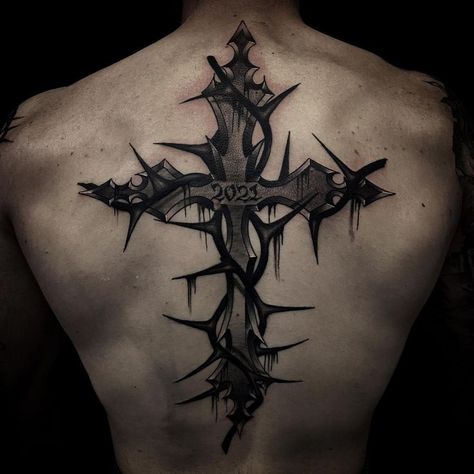 Do you have a cross tattoo, or are thinking about getting one? Get inked with Ink-Match😍 #tattoo #tattoos #ink #inked #art #tattooartist #tattooart #tattooed #tattoolife #love #tattooideas #artist #tattoogirl #inkedgirls Cross On The Back Tattoo, Cross Shin Tattoo, Cross Tattoos For Men Shoulder, Cross Back Tattoo For Men, Cross Tattoos For Women On Back, Back Cross Tattoo For Men, Cross Chest Tattoo Men, Cross Tattoos Men, Back Cross Tattoo