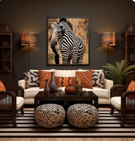 Safari Living Rooms, African Decor Living Room, African Room, Futuristic Retro, Living Room Candles, African Interior Design, Black Living Room Decor, African Inspired Decor, Chevy Traverse