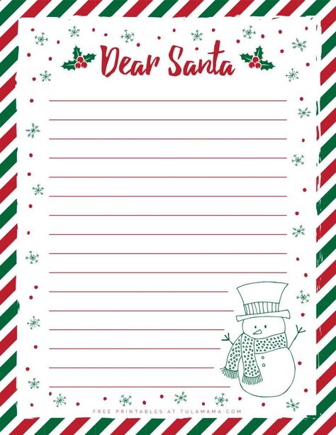 Free And Super Cute Letter To Santa Template Printables Christmas Letter Template Free, Santa Claus Letter Template, Secret Santa Templates, Santa Letterhead, Letter To Santa Template, Christmas Letterhead, Christmas Letter Template, Santa Stamp, Santa Claus Letter