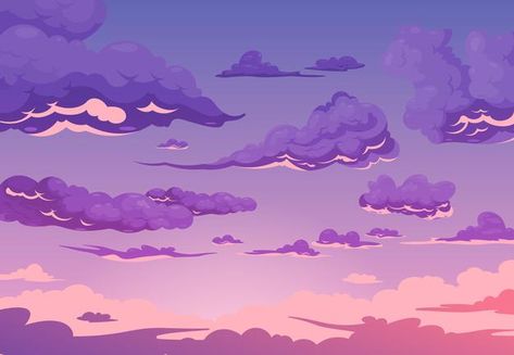 Evening cloudy sky purple background wit... | Free Vector #Freepik #freevector #design #light #nature #cartoon Ipad Wallpaper Aesthetic Horizontal, Aesthetic Horizontal, Ipad Wallpaper Aesthetic, Cirrus Cloud, Purple Clouds, Sky Purple, Piskel Art, Sky Anime, Cartoon Clouds