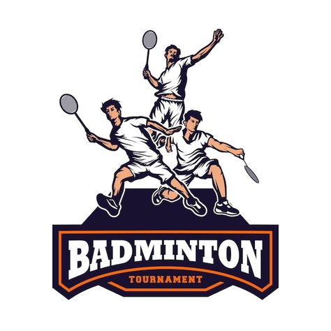 Vector badminton tournament logo | Premium Vector #Freepik #vector #badminton-logo #badminton #shuttlecock #silhouette-logo Badminton Logo Design, Badminton Logo, Tournament Logo, Badminton Team, Badminton Tournament, Badminton Shuttlecock, Funny Laptop Stickers, Wedding Caricature, Album Layout