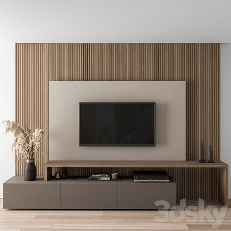 TV Wall Blackk and Wood - Set 19 - TV Wall - 3D model Living Room Decor Tv, Tv Wall Ideas, Ruang Tv, Wall Unit Designs, Modern Tv Wall Units, Modern Tv Wall, Tv Room Design, Tv Wall Decor, Living Room Design Inspiration