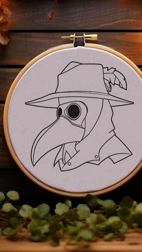 PDF Hand Embroidery Design Plague Doctor Hallowe En DIY - Etsy Merry Christmas Stitch, Christmas Stitch, Plague Doctor, Embroidery Patterns Free, Hand Embroidery Design, Free Embroidery, Embroidery Pattern, Cross Stitch Pattern, Stitch Pattern