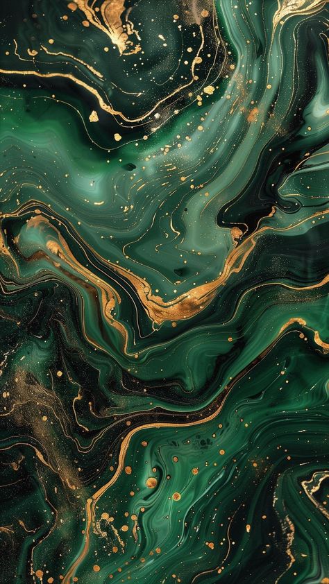 Green Gold Asthetics, Fall Marble Wallpaper, Emerald Green Wallpaper Aesthetic, Liquid Marble Wallpaper, Gold Green Wallpaper, Green And Gold Wallpaper, Green And Gold Background, Green Marble Texture, Liquid Marble