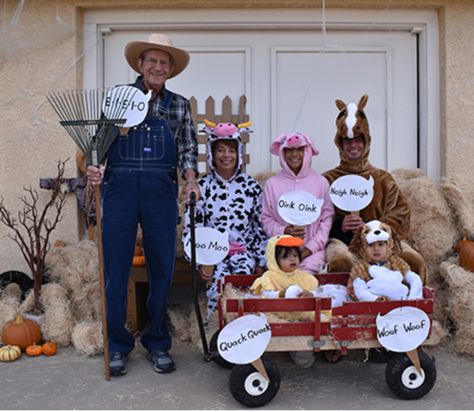 Old Macdonald Halloween Costume, Old Macdonald Costume, Old Mcdonald Halloween Costume, Farm Halloween Costume, Farmer Halloween Costume, Farm Costumes, Farmer Halloween, Farm Animal Costumes, Sibling Costume