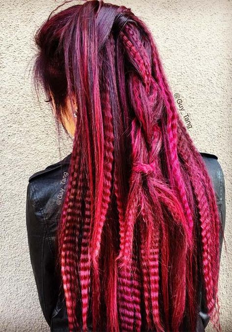 Auburn Balayage, Lizzie Hearts, Long Hair Models, Crimped Hair, 80s Hair, Burgundy Hair, Amazing Hair, Red Hair Color, Stylish Hair