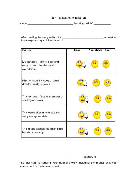 Peer assessment template Peer Assessment Rubric, Peer Pressure Worksheets, Geography Classroom, Peer Assessment, Student Self Assessment, Assessment For Learning, Assessment Rubric, Peer Pressure, Peer Review