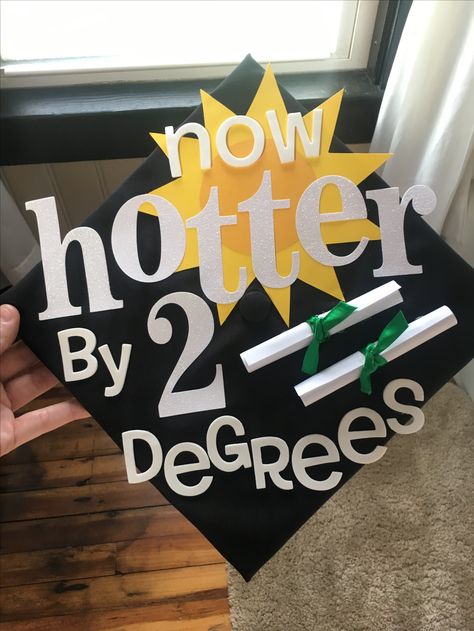 Now Hotter by 2 Degrees Graduation Cap Social Work Graduation Cap, Bsn Graduation Cap, Grad Cap Ideas, Funny Graduation Caps, Masters Degree Graduation, Mba Graduation, Creative Graduation Caps, Graduation Cap Ideas, College Grad Cap Ideas