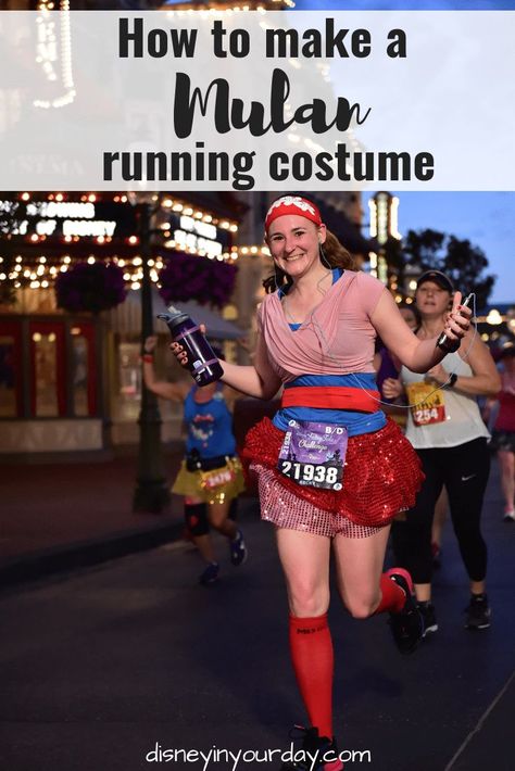 How to make a Mulan running costume - Disney in your Day Mulan Running Costume, Rundisney Costumes, Princess Running Costume, Disney Running, Running Playlist, Disney Princess Half Marathon, Run Disney Costumes, Disney Marathon, Running Outfit