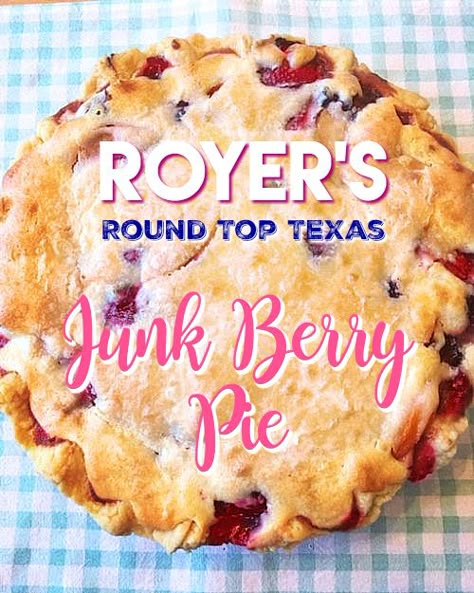 Sugar Pie Farmhouse » Blog Archive » Royer’s JuNkBeRRY Pie!!! From Round Top Texas Pie Queen Tara Royer Steele! Royers Pie Haven Recipes, Junkberry Pie, Texas Desserts, Texas Pie, Roundtop Texas, Queen Tara, Berry Pie Recipe, Round Top Texas, Pie Pie