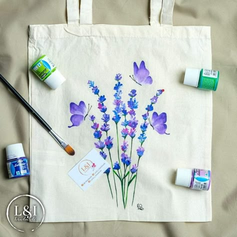 Totebag Lukis, Hand Painted Bags Handbags, Decorated Tote Bags, Diy Tote Bag Design, Painted Canvas Bags, Handpainted Tote Bags, Phone Case Diy Paint, Sac Tote Bag, Painting Flowers Tutorial