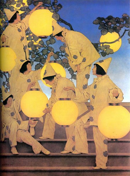 Maxfield Parrish, Art Nouveau Poster, The Lantern, 판타지 아트, Magazine Art, Art And Illustration, 그림 그리기, Pretty Art, Art Illustration