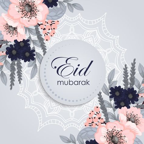 Ramadan card with flowers Premium Vector | Premium Vector #Freepik #vector #ramadan-background #ramadan-kareem #arabian-nights #ramadan-greeting Eid Mubarak Pic, Eid Moubarak, Eid Mubarik, Eid Mubarak Photo, Eid Mubarak Stickers, Eid Mubarek, Eid Mubarak Wallpaper, Eid Mubark, Eid Mubarak Greeting