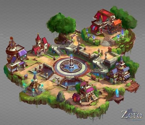 Bd Design, Environment Props, Isometric Art, Game Props, Mobile Art, Level Design, Fantasy City, Game Concept Art, Scene Design