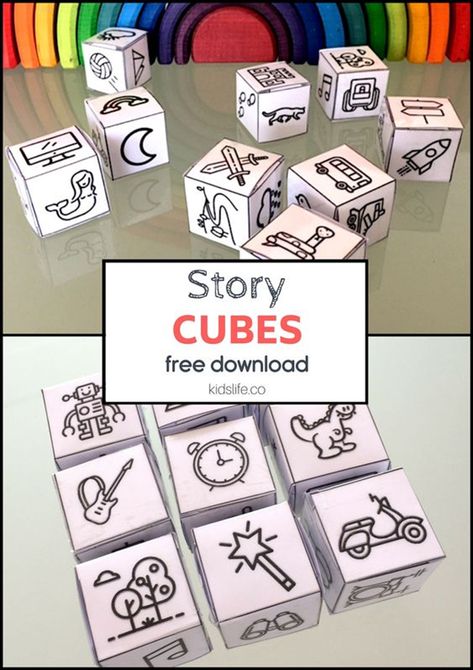 Language Games For Kids, English Games For Kids, Story Cubes, Cube Games, Card Games For Kids, English Games, Creative Games, English Activities, Dice Games