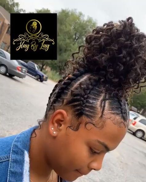 Feed In Braids Hairstyles, Braided Bun Hairstyles, Easy Hairstyles For Medium Hair, Girls Natural Hairstyles, Twist Braid Hairstyles, Braided Ponytail Hairstyles, Peinados Fáciles Para Cabello Corto, Girls Hairstyles Braids, Natural Hair Styles Easy