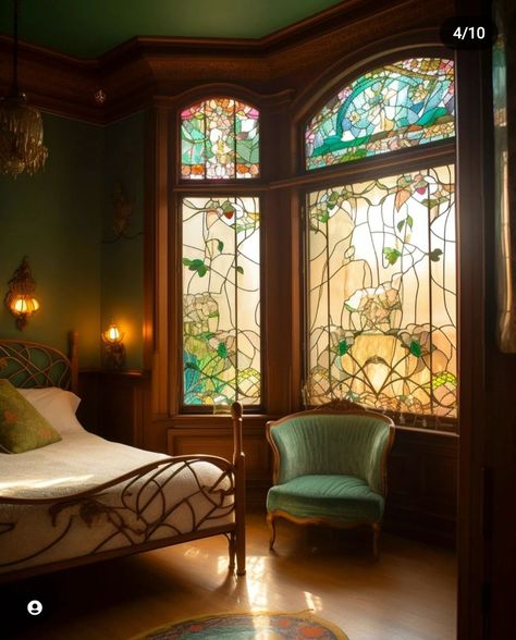 Art Nouveau Bedroom, Art Nouveau House, Art Nouveau Interior, Art Nouveau Furniture, Art Nouveau Decor, Art Deco Decor, Rich Home, Interiors Dream, Art Deco Home