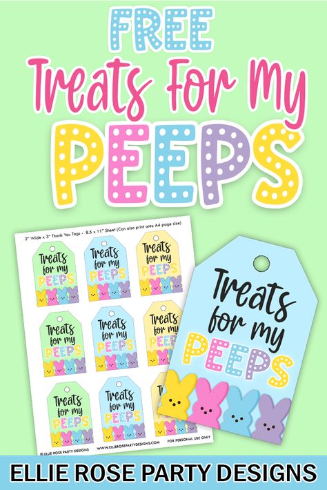 Peeps Ideas For Easter, Easter Appreciation Ideas, Peeps Gifts Cute Ideas, Staff Easter Gifts, Treats For My Peeps Free Printable, Easter Treat For Coworkers, Easter Gift For Teacher Ideas, Easter Ideas For Staff, Free Easter Tag Printables