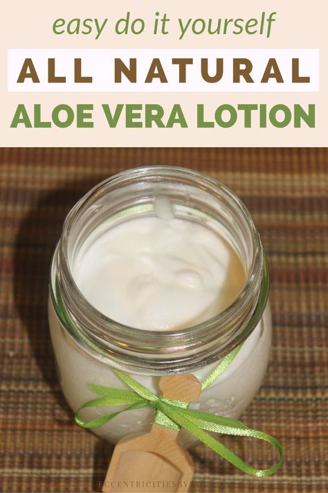 Learn how to make this all natural aloe vera lotion at home with only a few ingredients. This all natural lotion is great for the skin and in this tutorial you will learn how to easily make it so that you can make any time you need it. #diylotion #diyaloeveralotion #allnaturallotion Stuff To Make With Aloe Vera, Aloe Vera Butter Diy, How To Make Aloe Gel From Plant, Aloe Skin Care Diy, What To Make With Aloe Vera, Aloe Gel Uses, Aloe Vera Gel Recipes, Aloe Vera Moisturizer Diy, Things To Make With Aloe Vera Plant