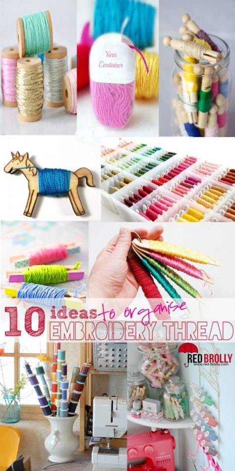 Embroidery Tips and Tricks - Create Craft Love Embroidery Floss Storage, Diy Embroidery Thread, Knitting Yarn Storage, Embroidery Storage, Floss Storage, Red Brolly, Thread Organization, Thread Storage, Yarn Storage