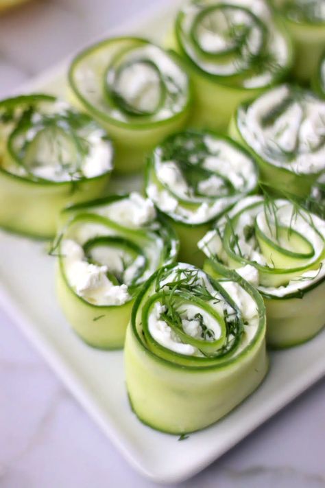 Feta Dill Cucumber Roll Ups Cucumber Roll Ups, Dill Cucumber, Cucumber Snacks, Cucumber Appetizers, Cream Cheese Roll Up, Cucumber Rolls, Veggie Skewers, Cream Cheese Rolls, Cucumber Bites