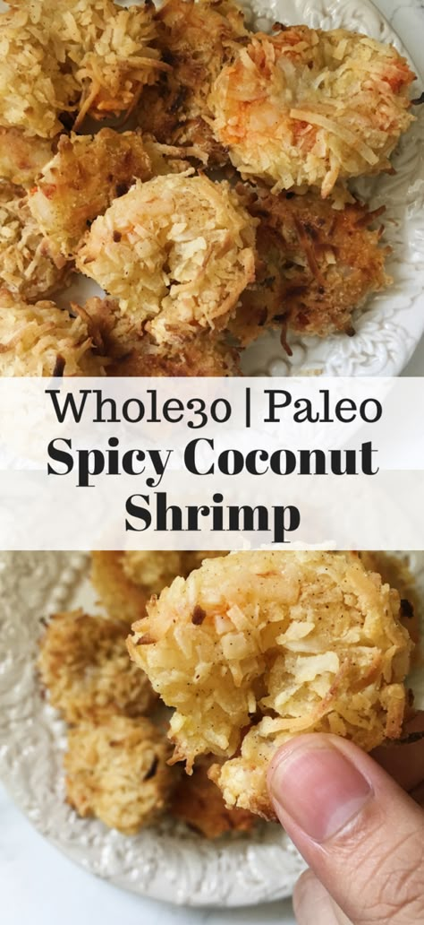 Spicy Coconut Shrimp (Whole30, Paleo) - a dash of dolly Chicken Food Recipes, 30 Diet, Whole 30 Diet, Recipe 30, Paleo Dinner, Whole30 Recipes, Paleo Whole 30, Coconut Shrimp, Whole 30 Recipes