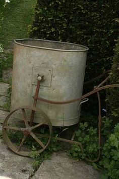 Awesome Water Bucket...In the Garden Great Dixter, Antique Bucket, Galvanized Buckets, Rain Collection, Old Metal, Water Bucket, Rain Water Collection, Garden Ornament, Galvanized Metal