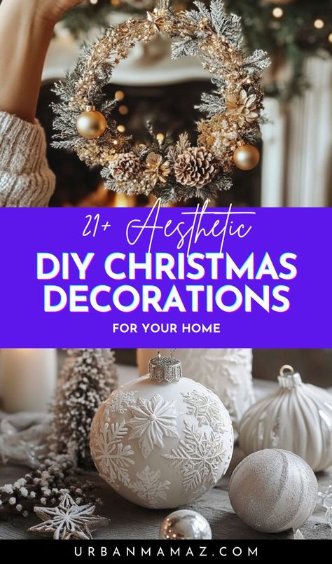 Get inspired with these stunning Christmas decor ideas. From classic to contemporary styles, find the perfect decorations to make your home merry and bright. #ChristmasDecor #HolidayDecor #FestiveHome #ChristmasInspo #HomeDecor #HolidayIdeas High End Christmas Decor Diy, Diy Aesthetic Christmas Decor, Elegant Diy Christmas Decor, Diy Decorations For Christmas, Diy Indoor Christmas Decorations, 21 Aesthetic, Winter Table Centerpieces, Decorations For Christmas, Personalized Home Decor