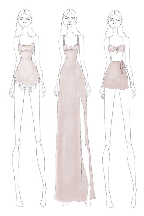 feminine style, pink, barbie, aesthetic, romantic, coquette, vintage, lace, lingerie, silk, mini dress, silk set, summer 2023 fashion, wedding guest outfit, small fashion brand, muir clothing Mini Dress Design Sketches, Mini Dress Sketch, Pink Barbie Aesthetic, Fashion Wedding Guest, Mini Dress Silk, Fashion Sketchbook Inspiration, Romantic Coquette, Coquette Design, Lingerie Silk