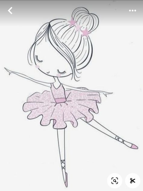 Ballerina Doodle, Disney Silhouette Art, Ballerina Drawing, Ballerina Kids, Cute Ballerina, Hand Art Kids, Doodle Characters, Ballerina Art, Embroidery Patterns Vintage