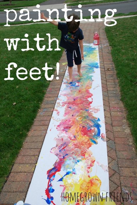 Messy Paint Kid Activities Messy Art, Toddler Fun, Summer Activities For Kids, Camping Art, Preschool Art, Summer Crafts, Toddler Crafts, Art Activities, Garden Styles