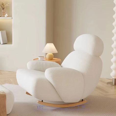 EDEN LIFE Rocking Chair Comfy Glider Chair for Nursery with Footrest High Backrest Accent Arm Chair for Adults White Lamb Wool Lazy Boy Side Chair for Living Room, Bedroom, Balcony (Glider) : Amazon.ca: Home Mountain Modern Living Room, Recliners In Living Room, Ergonomic Sofa, Rocking Chair Design, Comfy Rocking Chair, Rocking Recliner, Upholstered Rocking Chairs, Rocker Chair, Interior Design Per La Casa