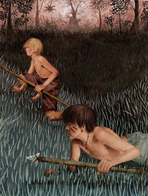 lord of the rings book illustrations art | picture engineering: the art blog of Rendez Padgett: Lord of the Flies Lord Of The Flies Art, Lord Of The Flies Book, Herd Mentality, Dystopian Literature, Fly Drawing, William Golding, Prehistoric World, Lord Of The Flies, Book Illustration Art