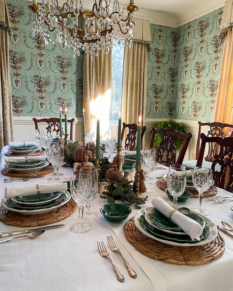 Who else loves setting a table that feels just as special as the memories made around it? Comment Shop for sources. Today, I’m sharing a favorite fall tablescape that brings together natural elegance and cozy, earthy vibes. It might not be your typical fall color palette, but the warm browns and soft greens work beautifully in our dining room. 🍂✨ The crisp white linen tablecloth sets the stage for eucalyptus swags, a bark-covered pumpkin centerpiece, and fun, whimsical touches like faux deer... White Linen Tablecloth, Setting A Table, Earthy Vibes, Warm Browns, Pumpkin Centerpiece, Autumn Table, Fall Tablescapes, Pumpkin Centerpieces, Fall Color Palette