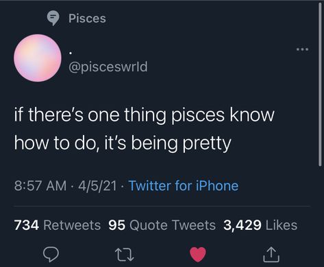 Pisces Szn Aesthetic, Pisces Tweets, Pisces Szn, Pisces Energy, Pisces Season, Sea Princess, All About Pisces, Cute Quotes For Instagram, Pisces Traits