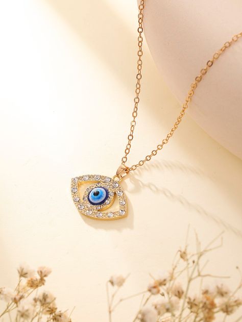 1pc Glamorous Zinc Alloy Rhinestone Evil Eye Pendant Necklace For Women For PartyI discovered amazing products on SHEIN.com, come check them out! Evil Eye Tattoo, Eye Pendant Necklace, Women Pendant, Eye Tattoo, Eye Pendant, Evil Eye Pendant, Watches Women Fashion, Necklace For Women, Evil Eye