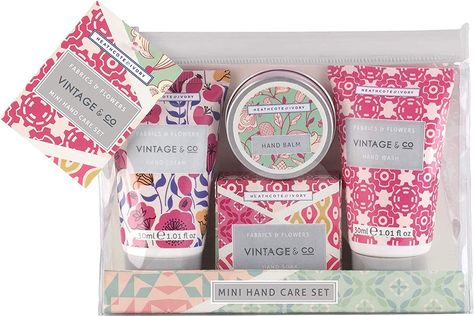 Visit Shop About Us Add to Favorite View Feedback Contact Vintage & Co Fabric & Flowers Hand Care Gift Set | 30Ml Hand Cream, 30Ml Hand Wash, 30G Hand Soak & 9G Hand Balm | Vegan Friendly | Travel Friendly Sizes Description Unit count 1 count Is mould resistant Paraben Free Number of items 1 Item volume 90 Millilitres Size Name 4 Count (Pack of 1) Item form Cream Use for Hands Age range (description) Adult Skin type All Scent Orange Compact hand care with 30 ml Hand Cream, 30 ml Hand Wash, 30 g Hand Soak, Hand Balm, Mini Hands, Perfume Gift Sets, Perfume Gift, Fragrance Gift, Beauty Nail, Fragrance Gift Set, Hand Care