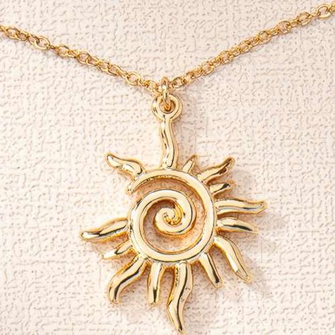 Retro Boho Vintage Sun Design Hollow Dangle Earrings Alloy Jewelry Trendy Gift For Women Girls - Jewelry & Accessories - Temu Swirl Necklace, Sunburst Necklace, Celestial Necklace, Golden Necklace, Packing Jewelry, Gold Sun, Themed Jewelry, Unisex Accessories, Color Dorado