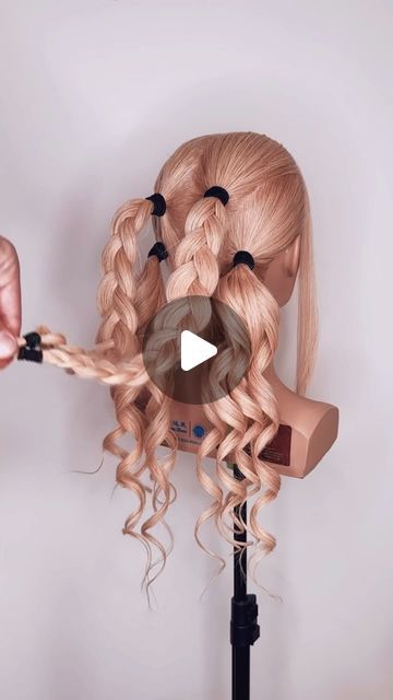 Mark Nelson-Wolter on Instagram: "✨💕 NEW! 4 PONYTAIL SHORTCUT - 2 BRAIDED, 2 CURLY for this easy and gorgeous hair up do! @markjohnhair Hair Up Do Tutorials LONDON 
.
.
#braidstyles #braid #braids #braidgang #updo #updos #updohairstyles #hairtutorial #hairtutorials #hairvideo #hairvideos #bohobraid #bohobraids #weddinghair #weddinghairstyles #bridalhair #bridalhairstyle #bridalhairstyles #hairideas #hairfashion #pinkhair #pinkblonde #igreels #hairreels #hairgoals #hairart #hairartist #artist #art #easyhairstyles" Cute Updos Braided, Updo Video Tutorial, Updo Hairstyles Step By Step, Formal Braids, Up Do Hairstyles, Braid Updo Tutorial, Fancy Updos, Hair Up Do, Easy Updos For Long Hair