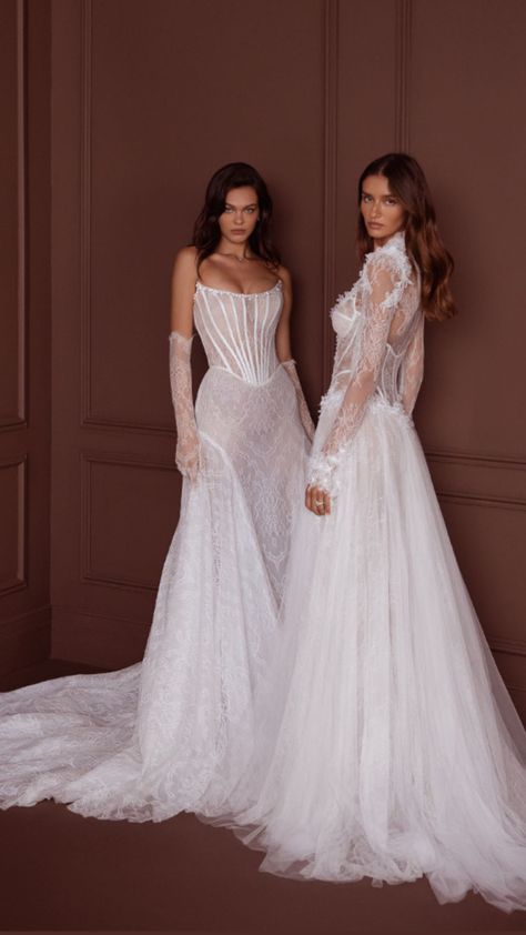 Trendy Engagement Dresses, Drop Waist Long Sleeve Wedding Dress, Waist Drop Wedding Dress, Drop Waist Lace Wedding Dress, Wedding Dress Runway, Wedding Dresses Trendy, Runway Wedding Dress, 2024 Couture, Drop Waist Wedding Dress