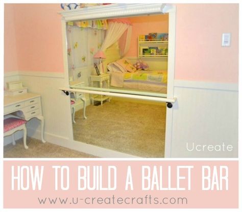 U Create's discussion on Hometalk. DIY Ballet Bar - Create a ballet bar for your little ballerina! Perfect way to practice anytime and can a room get more girly than this? Ballet Bedroom, Ballerina Bedroom, Ballet Room, Ballerina Room, Ballet Bar, Dance Rooms, Mirror Painting, Up House, Big Girl Rooms