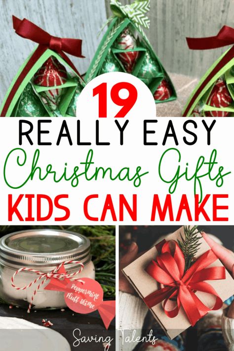 Christmas Gifts Kids Can Make, Homemade Holiday Gift Ideas, Gifts For Kids To Make, Gifts Kids Can Make, Diy Christmas Gifts For Kids, Homemade Holiday Gifts, Inexpensive Christmas Gifts, Parents Christmas, Easy Diy Christmas Gifts