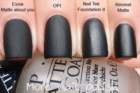 A comparison of the OPI Matte top coat to other matte polishes... Opi Matte Nail Polish, Matte Nail Polish Top Coat, Matte Nail Polish Colors, Opi Matte Top Coat, Nails Navy, Opi Nail Polish Colors, Bella Nails, Opi Polish, Matte Nail Art