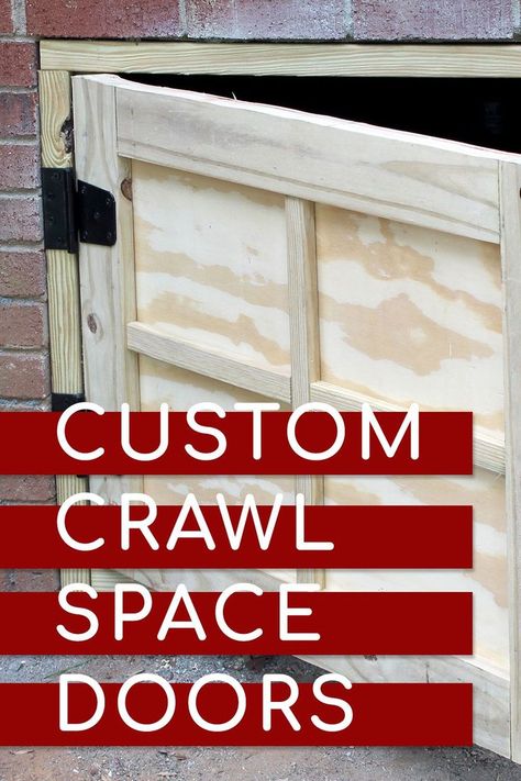 Doors For Crawl Space, How To Build A Crawl Space Door, Crawl Space Door Indoor, Crawl Space Door Exterior, Crawlspace Doors Outside, Crawlspace Doors, Crawl Space Door Ideas, Diy Crawl Space Door, Crawl Space Ventilation