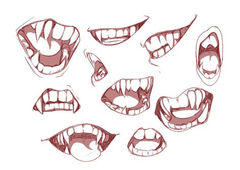 Anime Mouth, Cartoon Faces, Pencil, Lips, Red, Anime